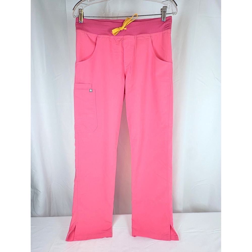 FIGS Technical Collection Scrub Pants Pink T21004 Small Straight Leg Cargo